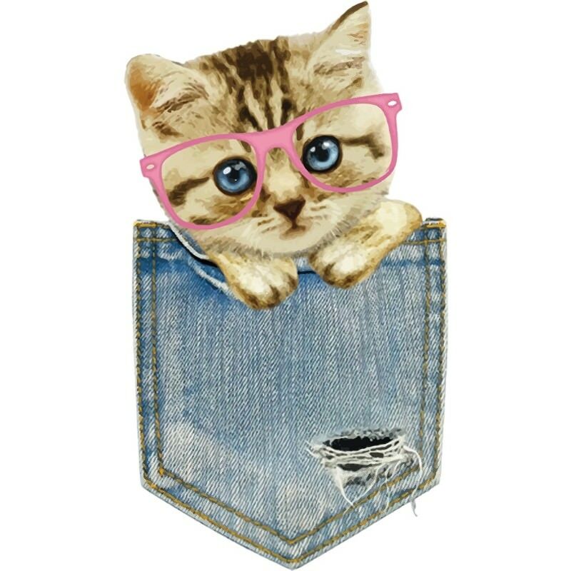 Bag Cat Pattern Patch Ironing Stickers Heat Transfer Iron On Patches DIY Decor
