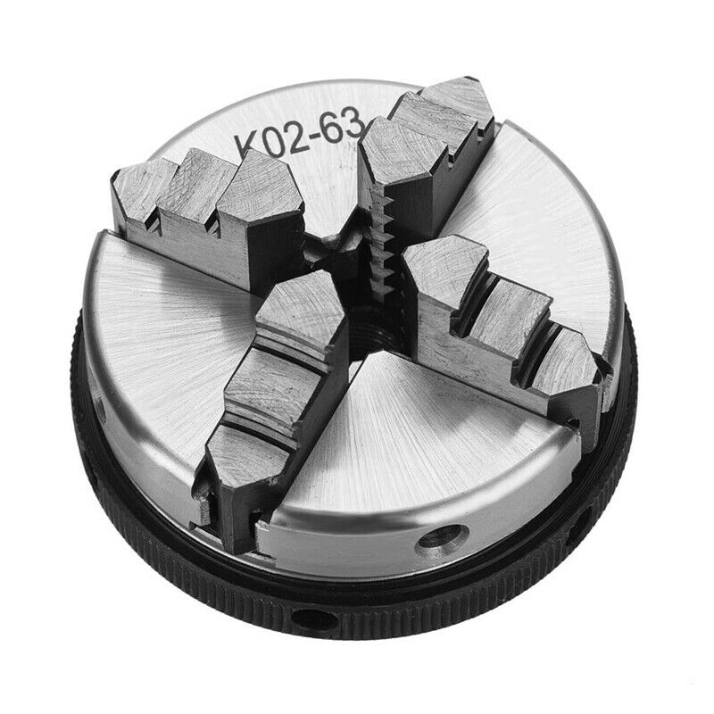 K02-63 Manual Self-Cente DIY Metal Wood Lathe Chuck Woodworking Parts Tool F8VV5