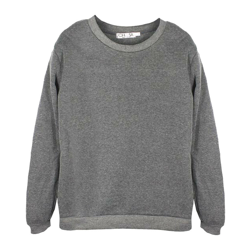 Long Sleeve Crewneck Sweatshirt Unisex Pullover Hoodie Fleece Lined  3XL