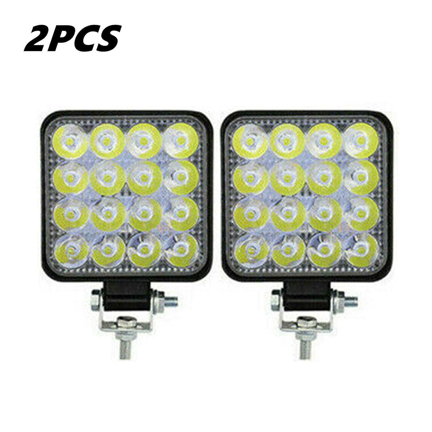 10Pack 16LED Work Light Flood Beam Bar For Car SUV ATV Off-Road Driving Fog Lamp