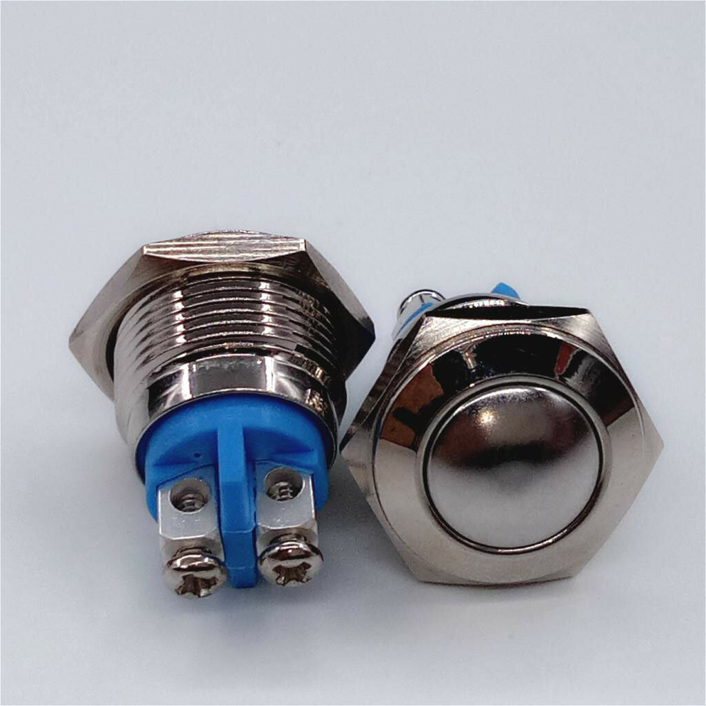 16mm Waterproof Momentary Metal Push Button Switches 250V 3A 1NO SPST