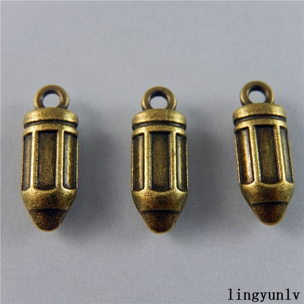 30 pcs Antiqued Bronze Mini Missile Alloy Charm Pendant Jewelry Craft 17*6*5mm