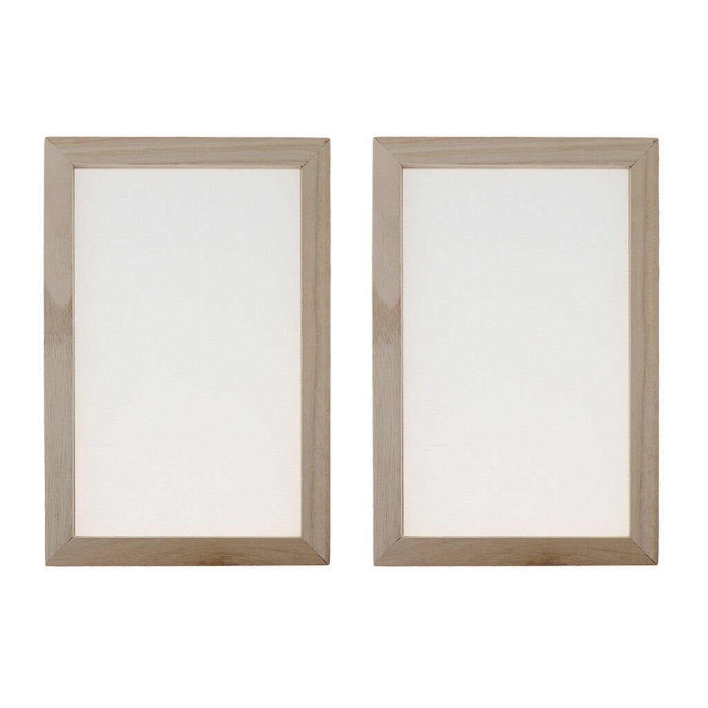2x Wooden Paper Making Mold Frame Screen for Paper Craft