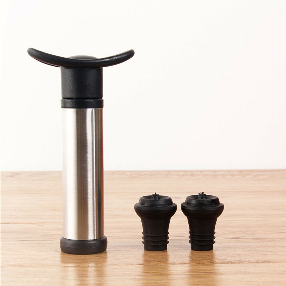 1set Wine Stopper With Vacuum Pump Bar Air lock Aerator Keep Wine Fresh& PgJBDD