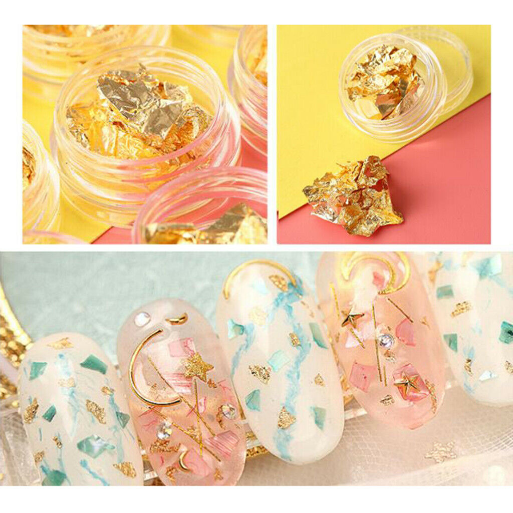 12Color Nail Art Glitter Foil Slice Sequins Paper Stickers Makeup Uv Gel Polish