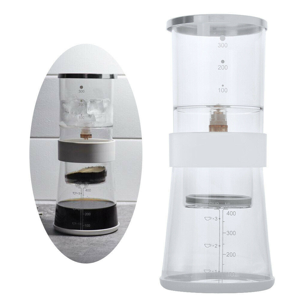 Adjustable Cold Brew Drip Coffee Maker Compact Ice Coffee Glass Carafe