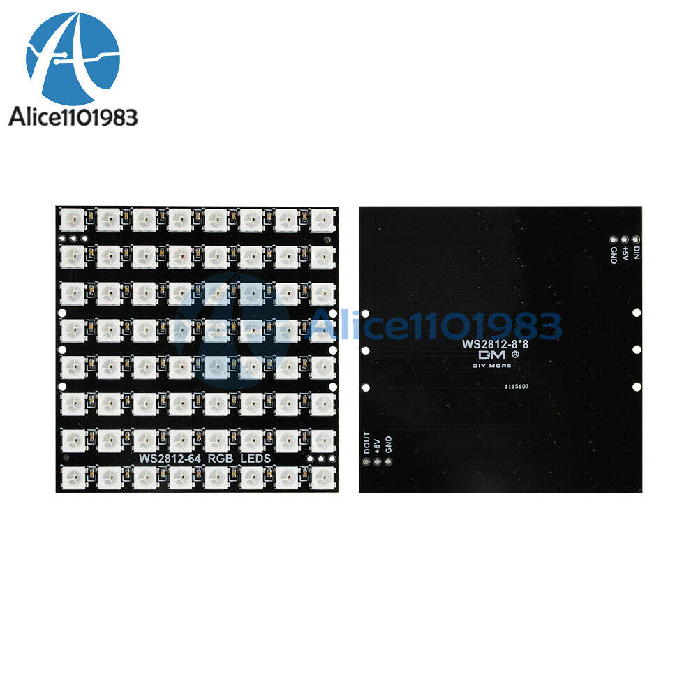 10PCS 64-bit WS2812 5050 RGB LED Development Board w/ Built-in Full-Color Driver