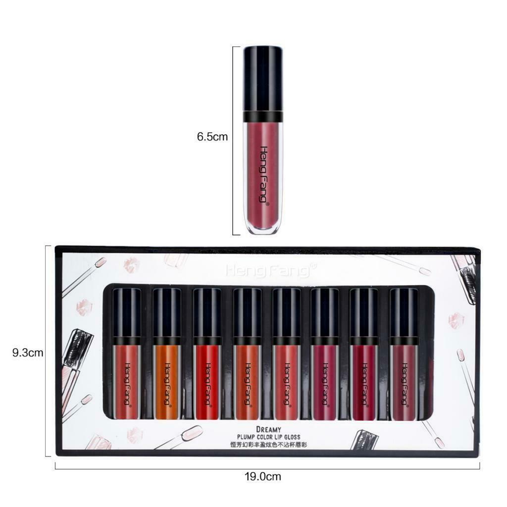 10 Pieces Matte Velvet Liquid Lipstick Waterproof Natural Gloss Lip Full Set