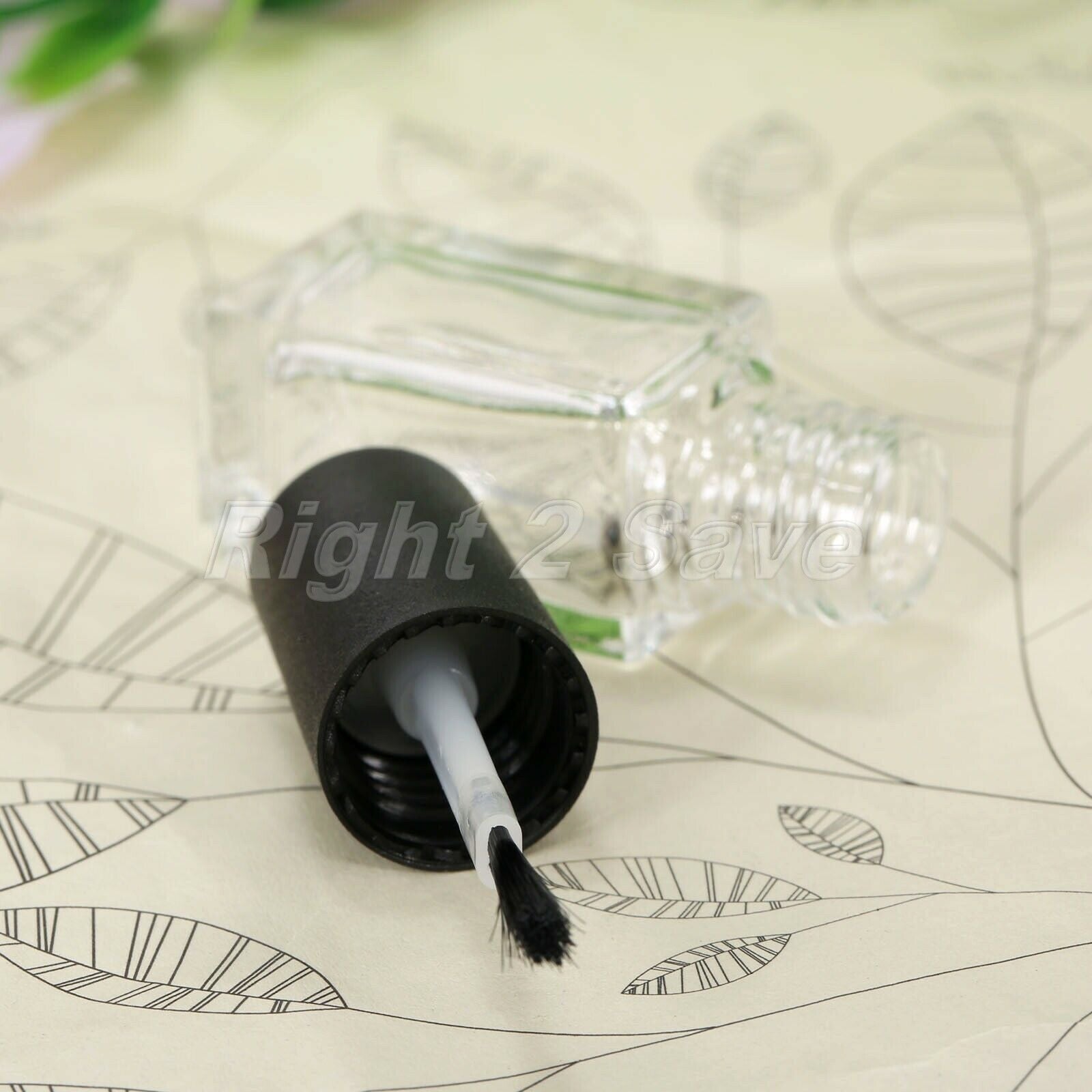 5ml Empty Clear Glass Nail Polish Bottles Square Shape Refillable Containers