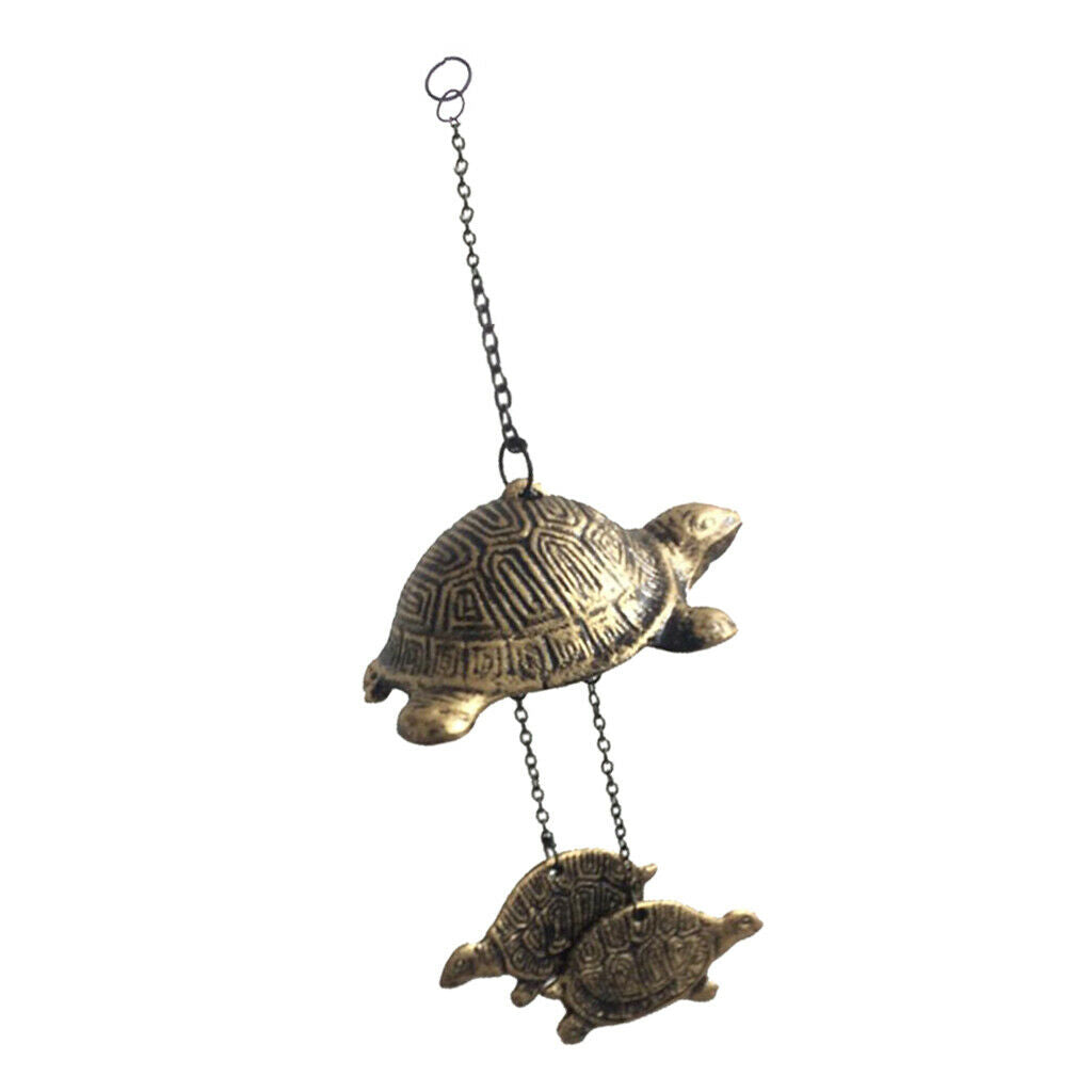 MagiDeal Hanging Chinese Turtle Bells Garden Relaxing Metal