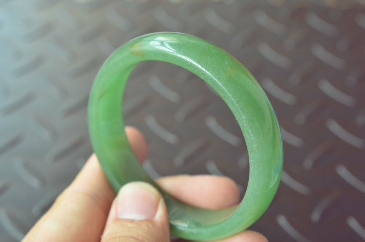 100% Unique Natural Green Aventurine Dongling Jade Bangle Bracelet 56-61mm