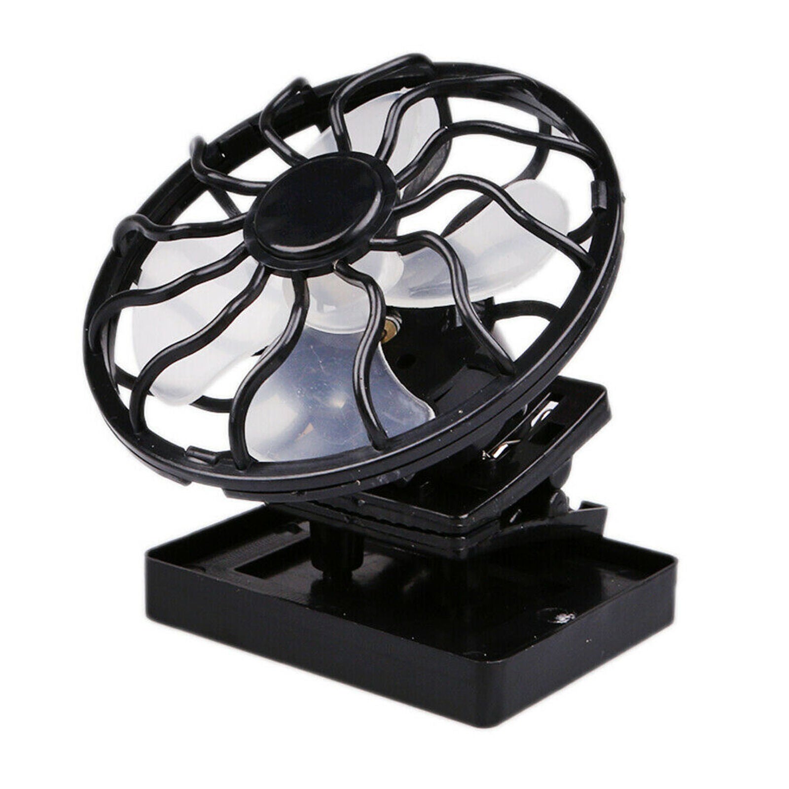 2x Clip-on Hat Mini Solar Fan for Camping Fishing Air Cooling Fan Handsfree