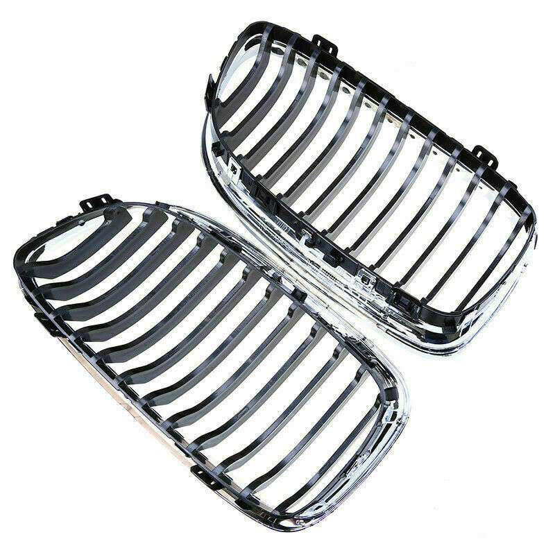Pair For BMW E90/91 328i 335i 2008-2011 Chrome Front Bumper Kidney Grilles Grill