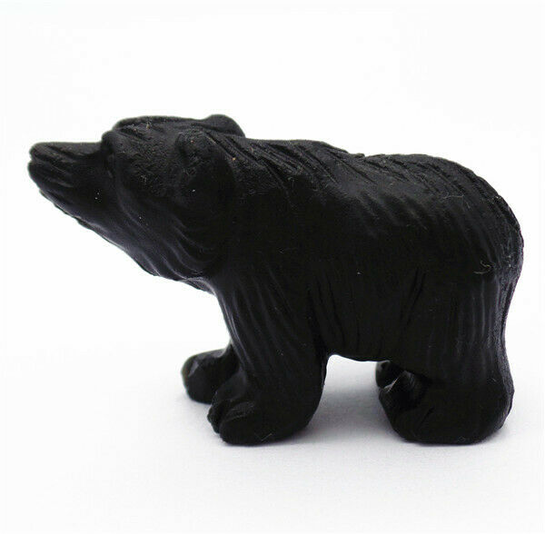 51x34x19mm Black Obsidian Carved Bear Decoration Statue Home Decor Gift HH7741
