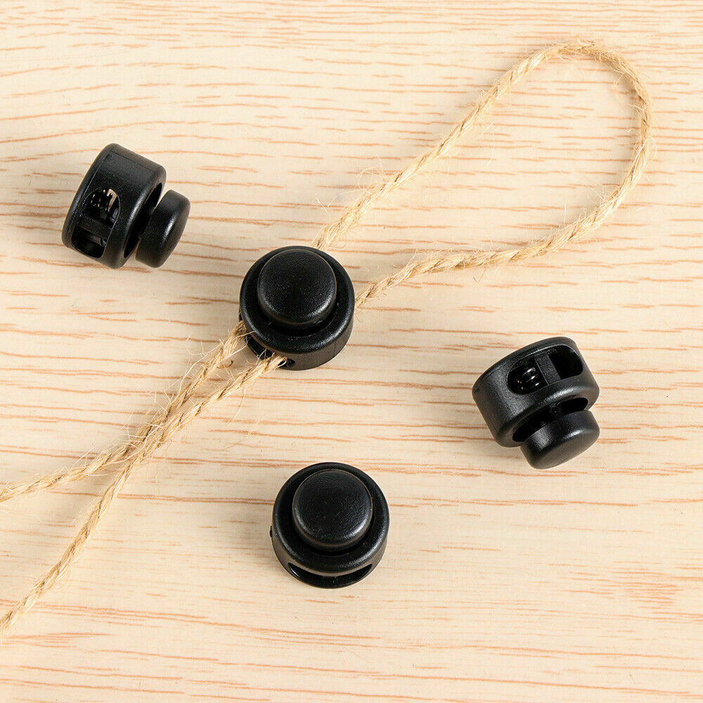 12x Cord lock 5mm toggle stopper clip clamp drawstring buckle spring catch Lots