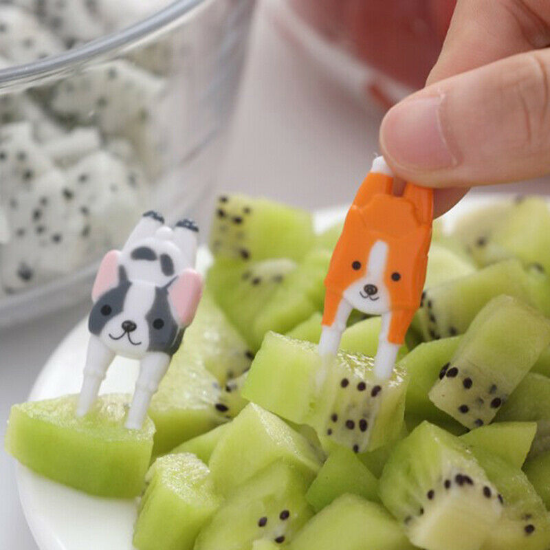 7Pcs/set  Cute Mini Animal Cartoon Food Picks Children Snack Food Fruit F.l8