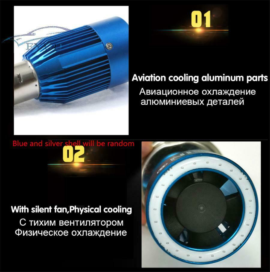 H4 LED Angel EYES COB Motorcycle Motorbike Scooter Fog Light Headlight Bulbs 40W