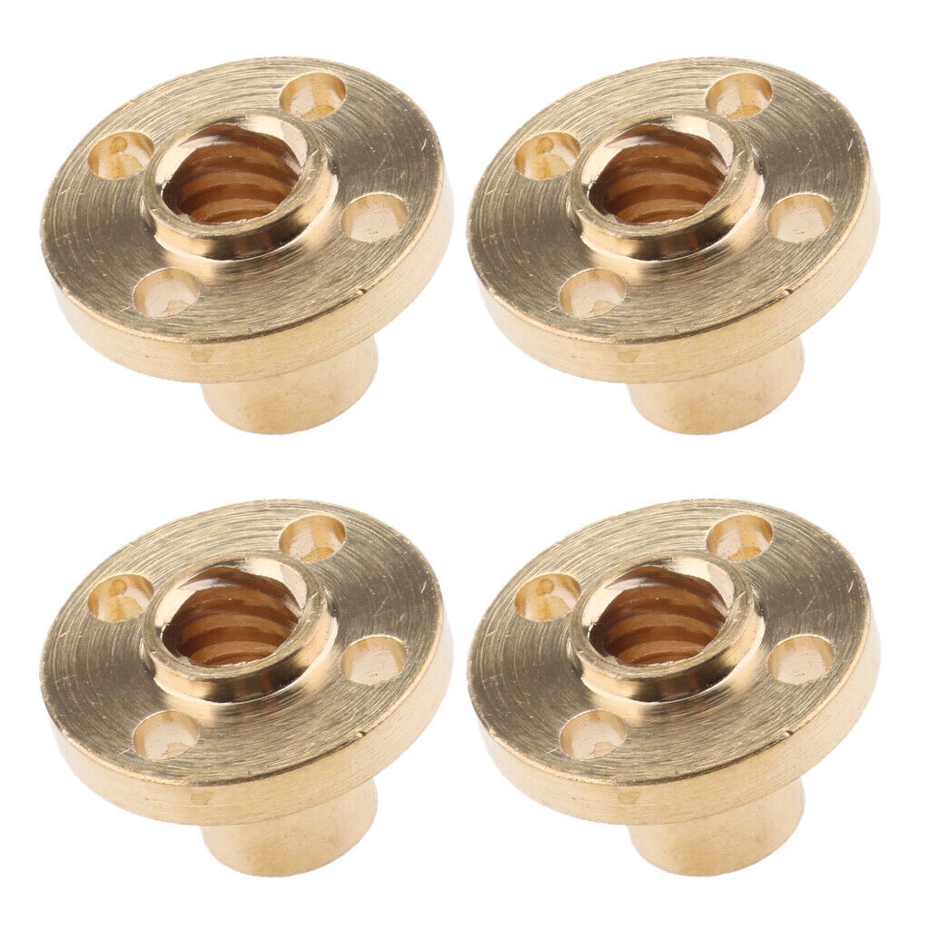 4 Piece Brass T8 Screws Nut Trapezoidal For 8mm T8 Lead Threaded Rod CNC