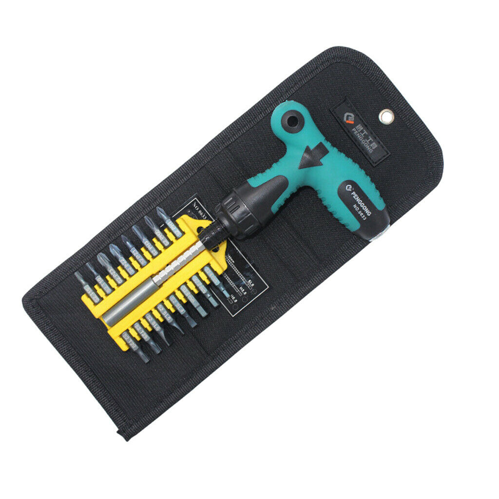 17Pcs Multi-purpose   Hex Nut Slotted Socket Bit Set Ratchet Screwdriver