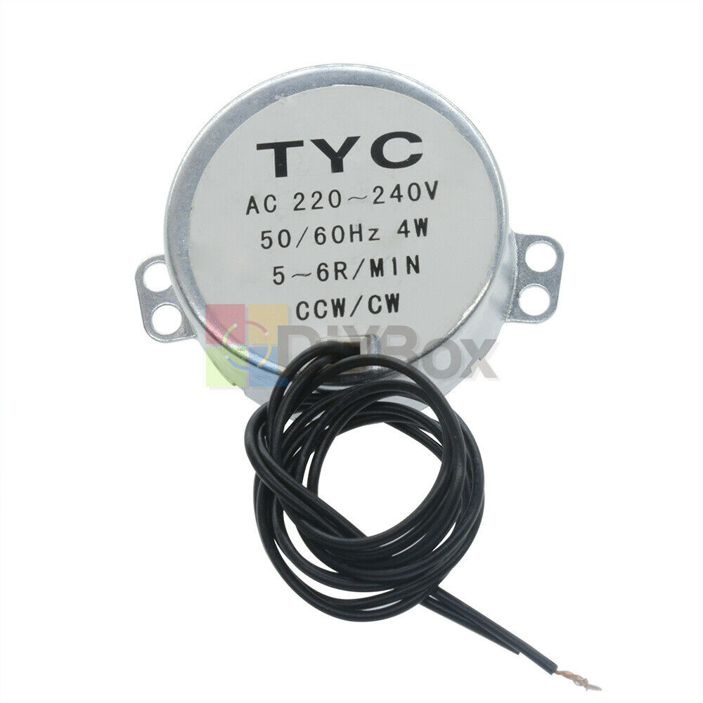 2PCS AC 220V-240V TYC-50 Synchronous Motor 5-6RPM CW/CCW 4W Torque 4KGF