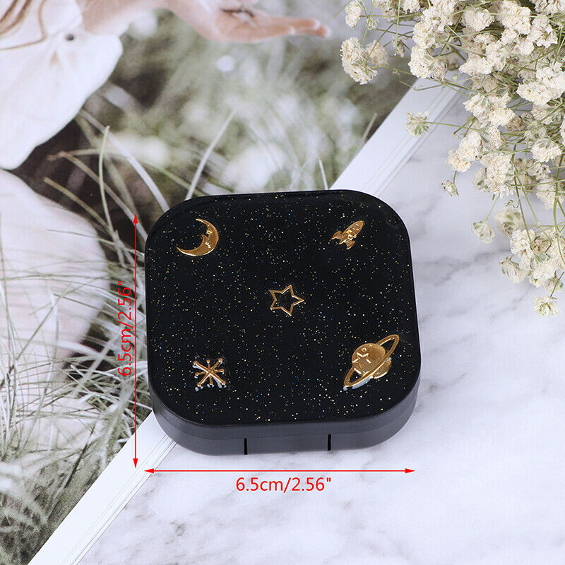 Stars Moon Mini Contact Lens Case Box Container Holder Eye Care Kit Set Mirr_DD
