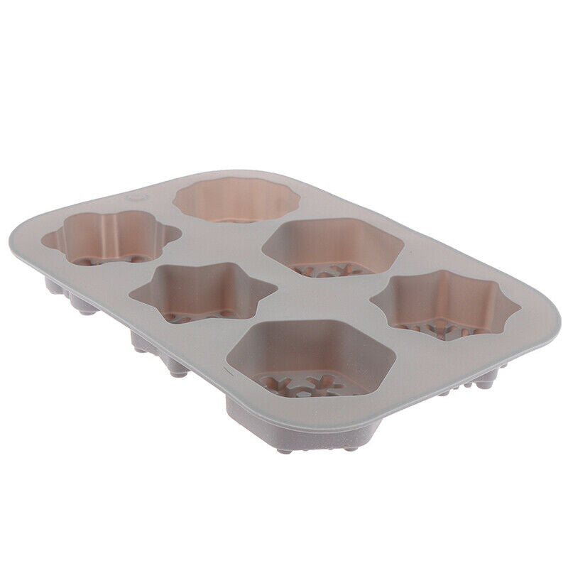 Snowflake Shape Soap Silicone Mold Christmas Aroma Gypsum Plaster Crafts .l8