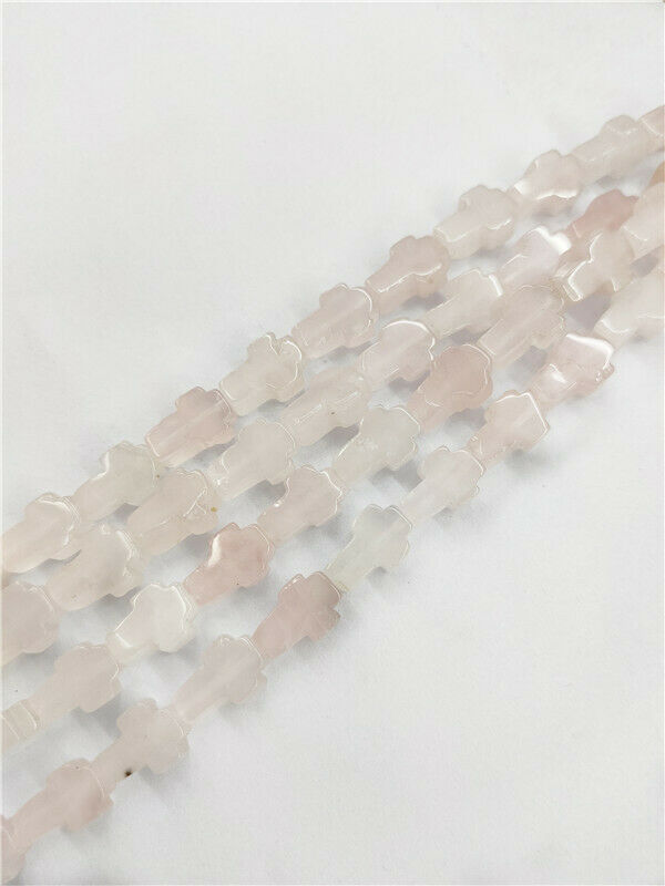 1 Strand 12x8x4mm Natural Rose Quartz Cross Spacer Loose Beads DIY 15.5inch HH90