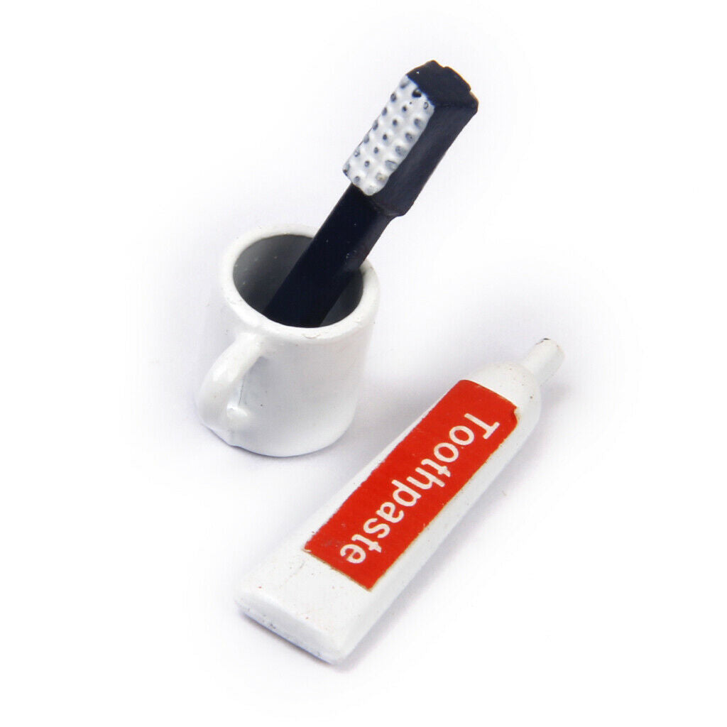 1/12th Bathroom 3Pcs/set Toothbrush Toothpaste Mouth Cup Furniture Set