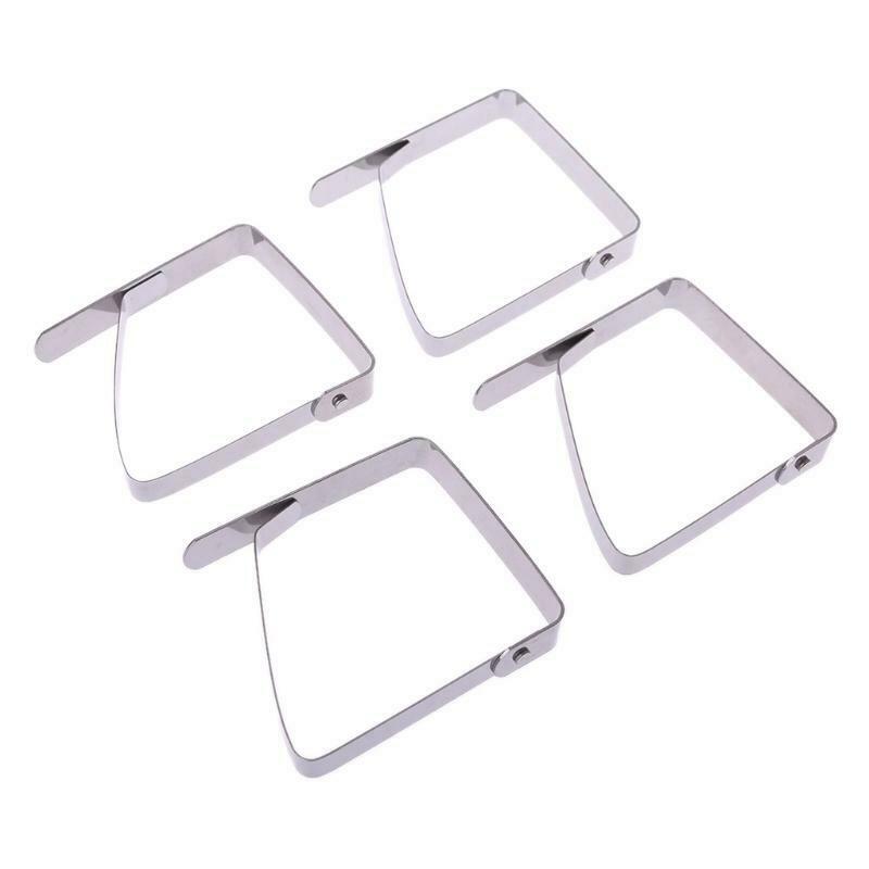 4pcs Stainless Steel Table Cloth Cover Clip Clamp Holder Supply For Picnic Party