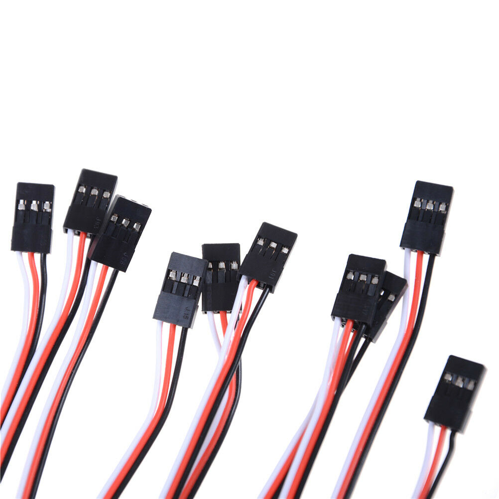 10 x 3Pin 10cm Servo Extension Lead Wire for Futaba RC Connector Cabl.l8