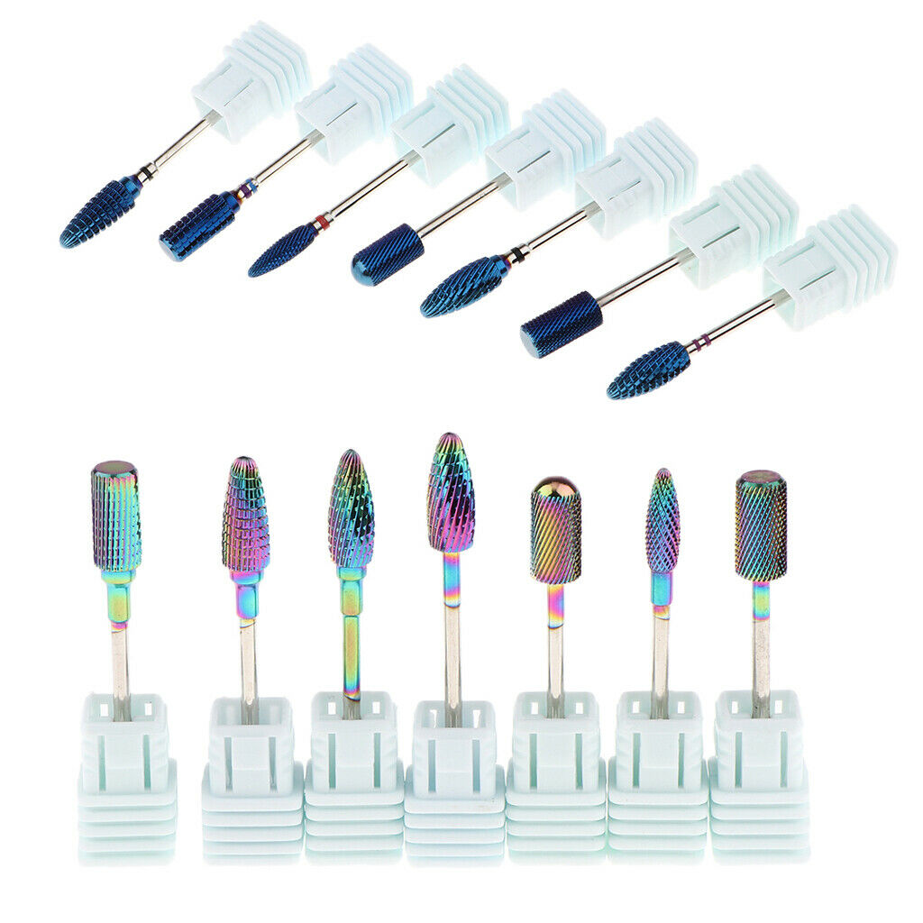 7pcs Nail Files Drill Bit Acrylic UV Gels Removing Manicure Grinding Head