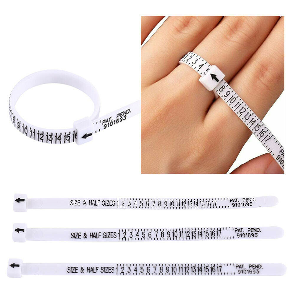 5pcs Ring Sizer Measure Tool Gauge Plastic Finger Sizing Finder Useful 1-17