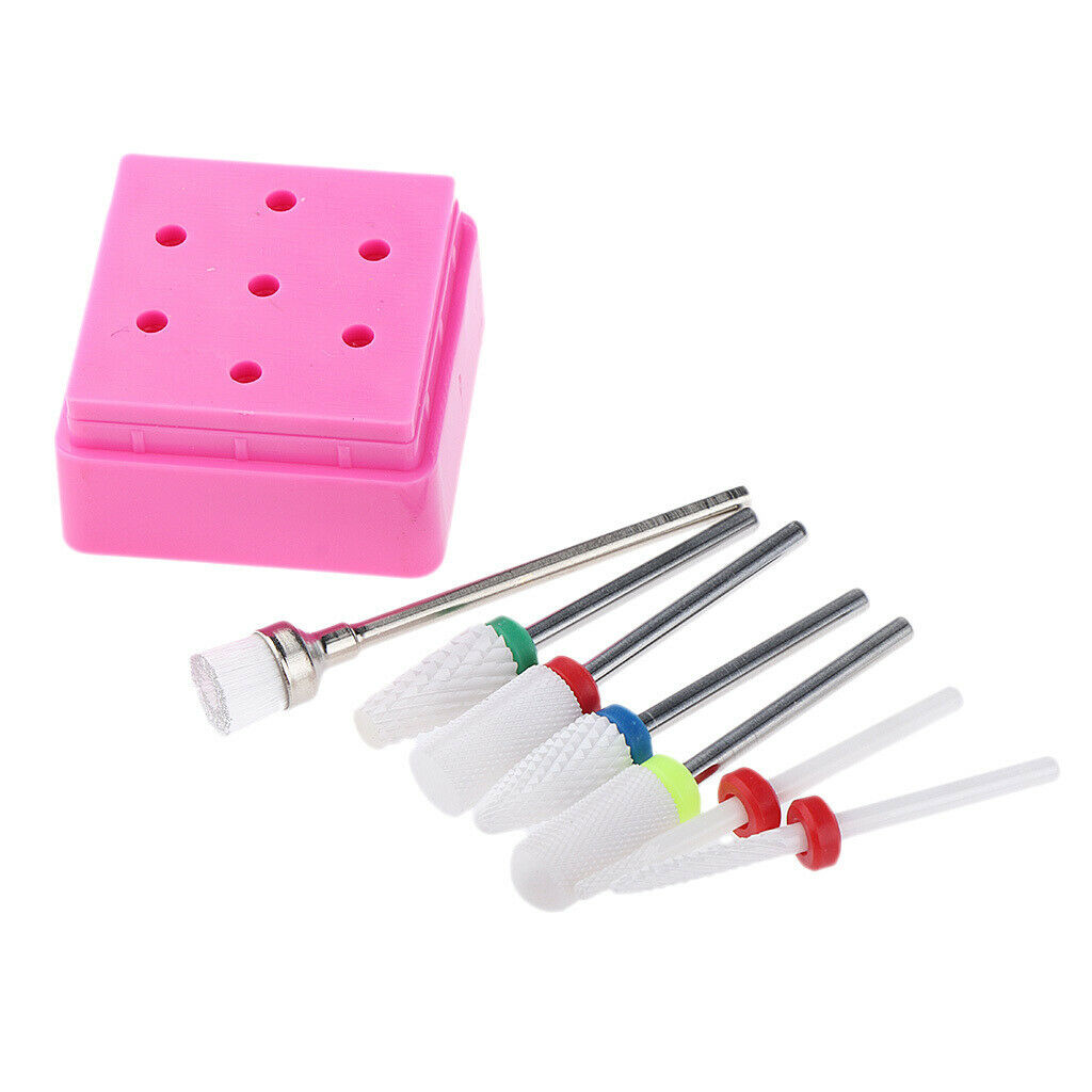 7Pcs Ceramic Nail Art Polishing Head Drill Bit DIY Manicure Buffing Bits Set