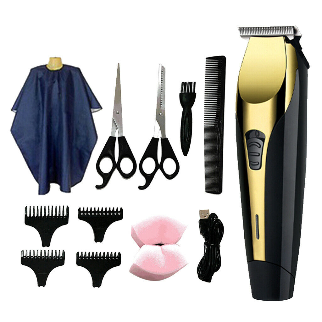 USB Charging Electric Trimmer Boys Men's Hair Cutting Clipper Set T-Blade