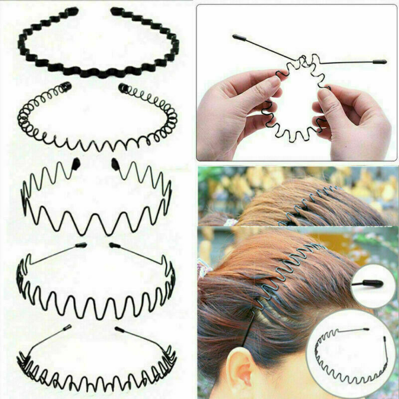 6PCS BEST Metal Sports Hairband Headband Wave Hair Accessories For Men Women