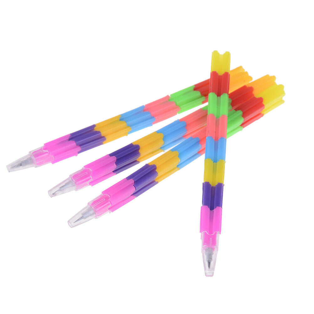 4 pcs/bag Creative rainbow multi-function building block pen pencil 8 knots Qx