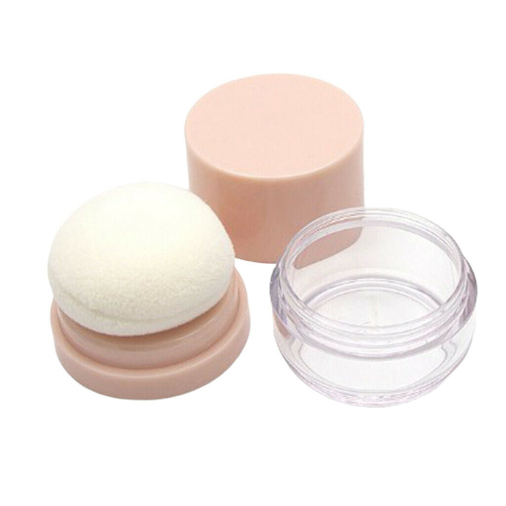 Plastic Mineral Face Powder Case with Puff Women Blush Eyeshadow Holder Box