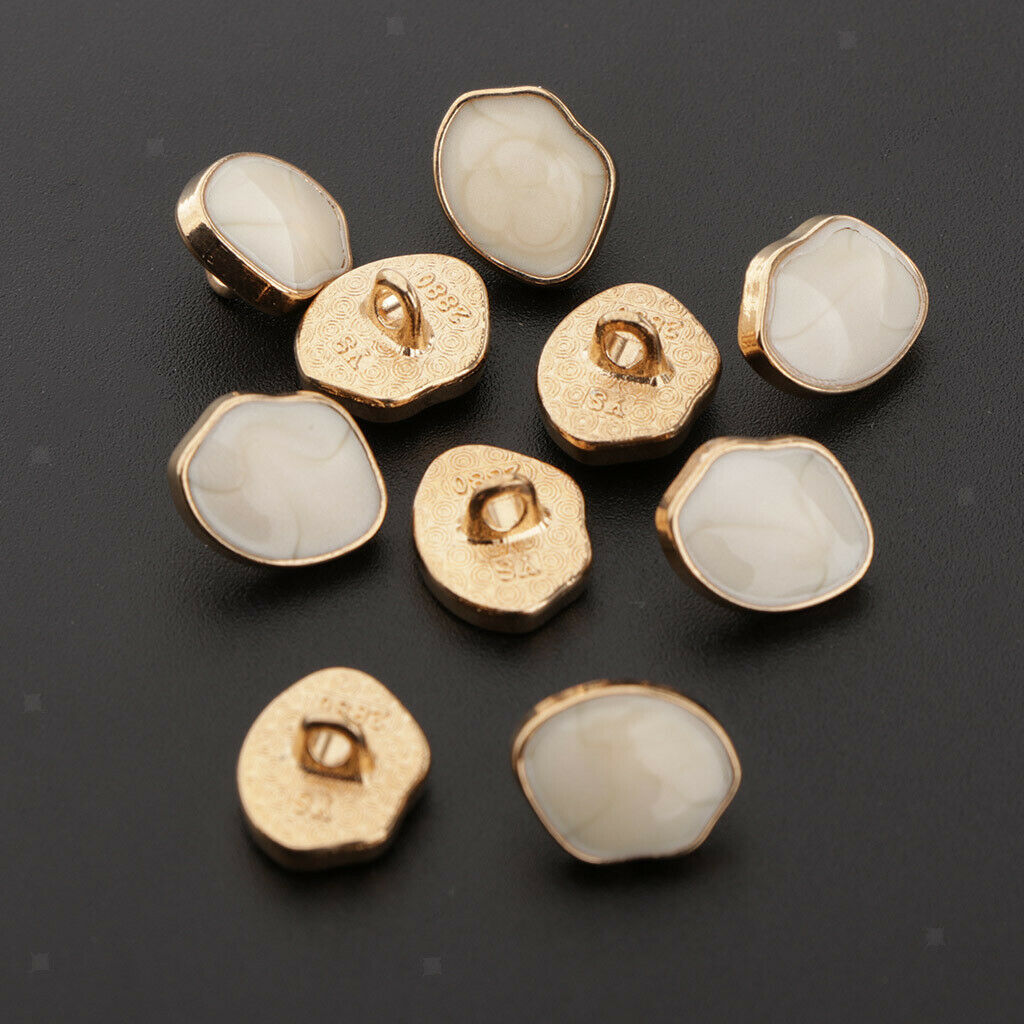 10x Shaft Buttons Enamel Shank Buttons Metal Button, Special Shape for Clothes,