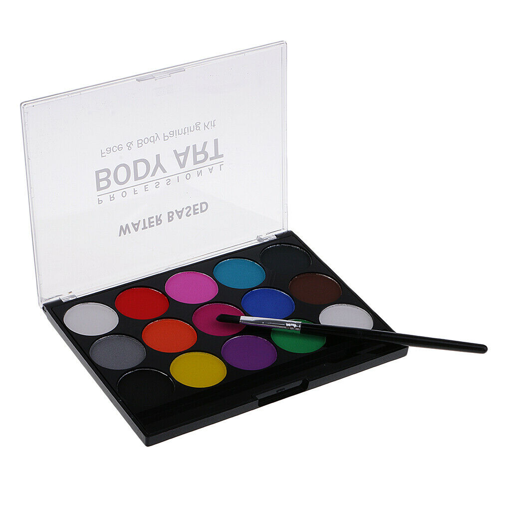 15 Colors Face Body Paint Palette for Halloween Make Up Kit Fancy