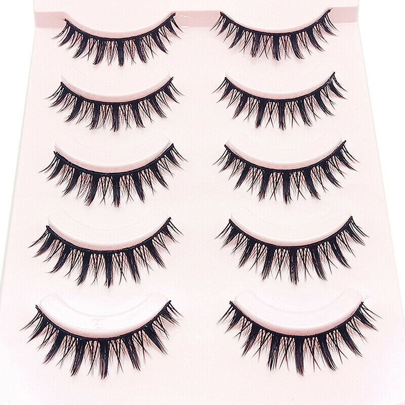 5 Pairs Eyelashes Cos Dance Performance Eyelash Handmade Acrylic Cross Eyel KX