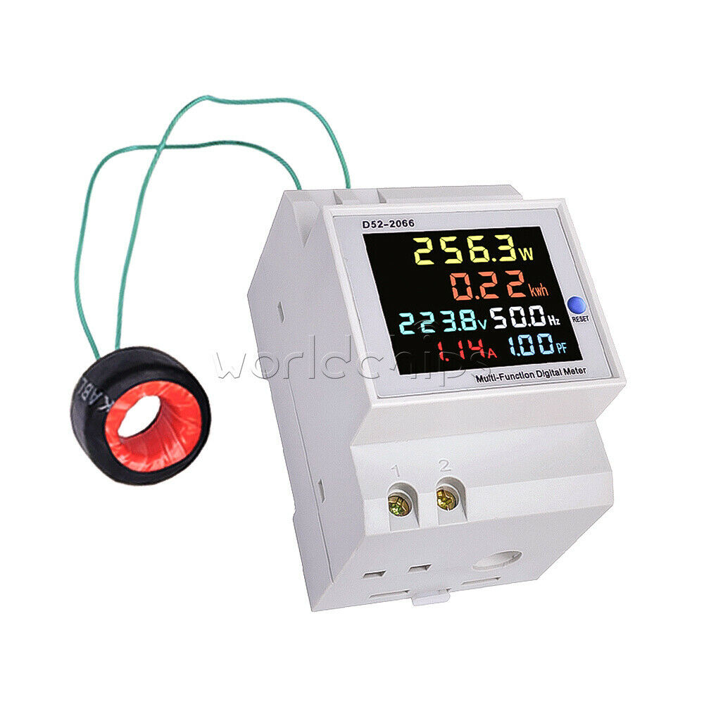 AC250-450V Digital Din-Rail Current Voltage Power Factor Meter Ammeter Voltmeter