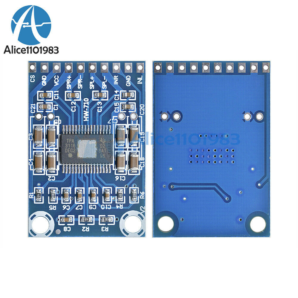 2PCS TPA3116D2 Digital Dual Channel 50W+50W Class D Audio Power Amplifier Board