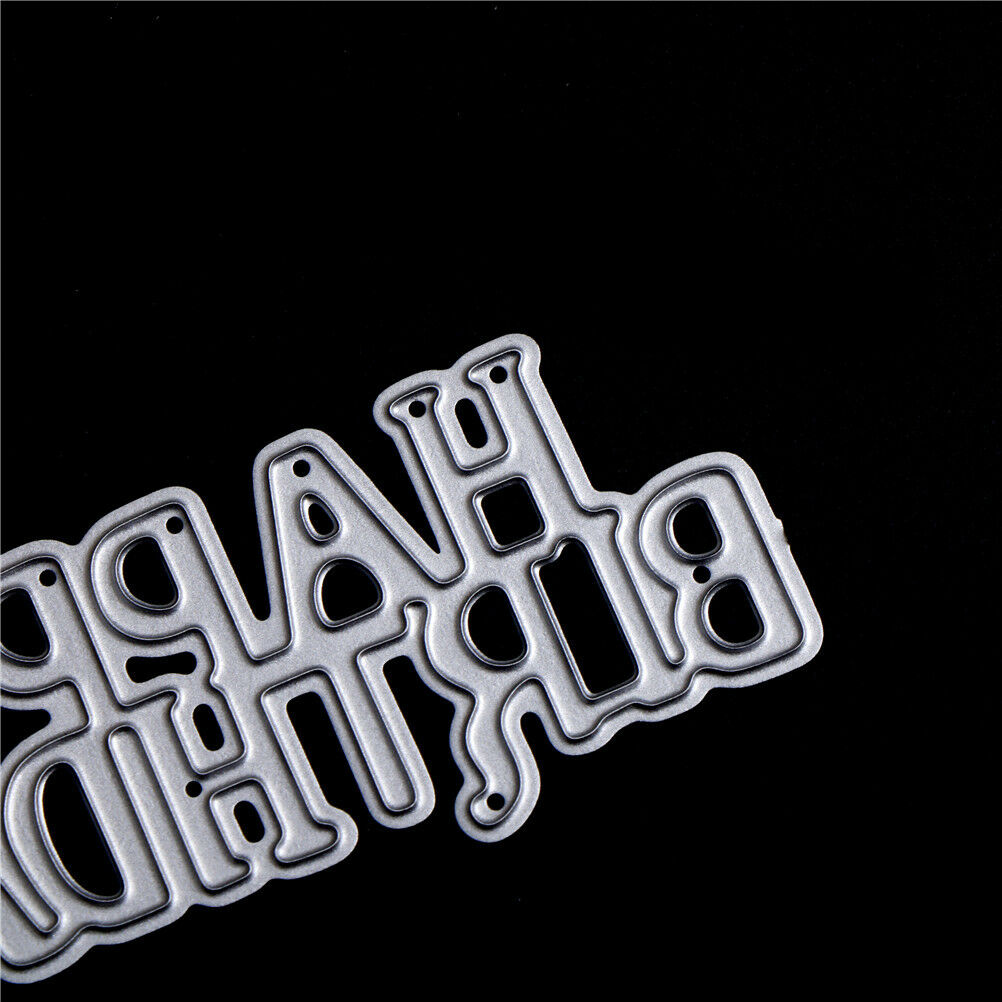 2pcs Happy Birthday letters Metal Cutting Dies Stencil Scrapbooking decor .l8