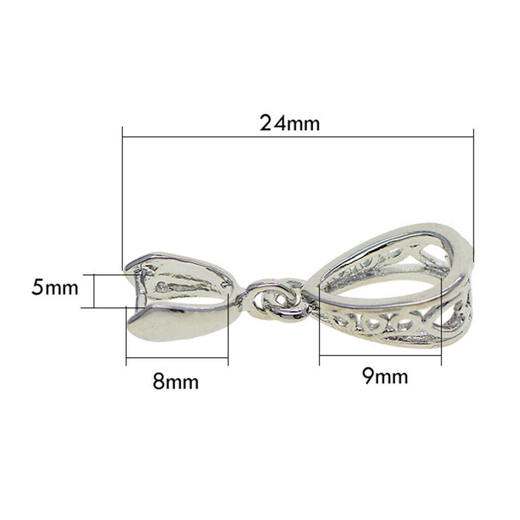 10Set Brass Pinch Bails Clasp Pinch Clip Pendants for DIY Jewelry Crafts