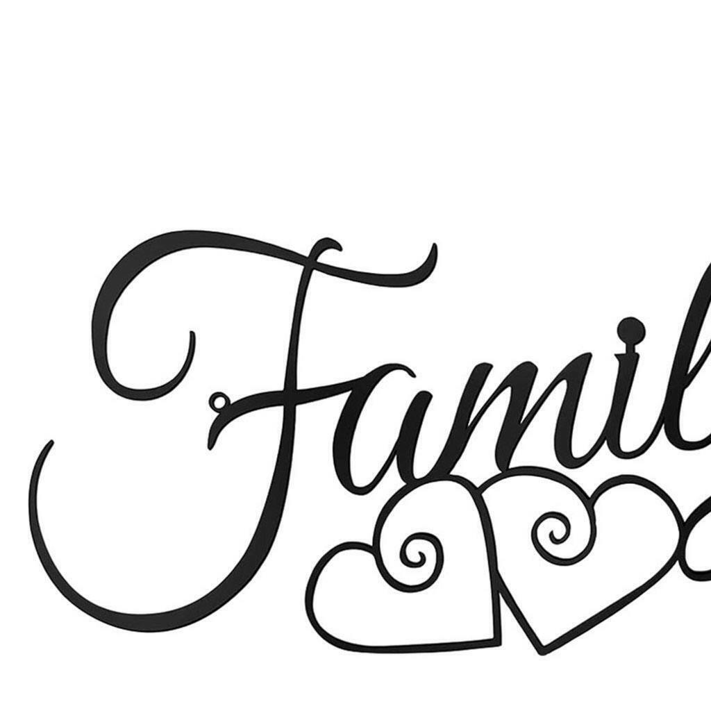 Family Wall Sign Family Wall Decor Sign Black Family Word Wall Art Family Wall