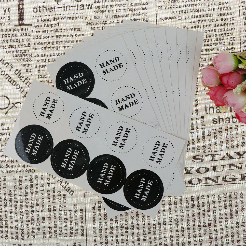 80pcs(10sheet) Black white Handmade Sealing Stickers Gift Box Labels Gift .l8