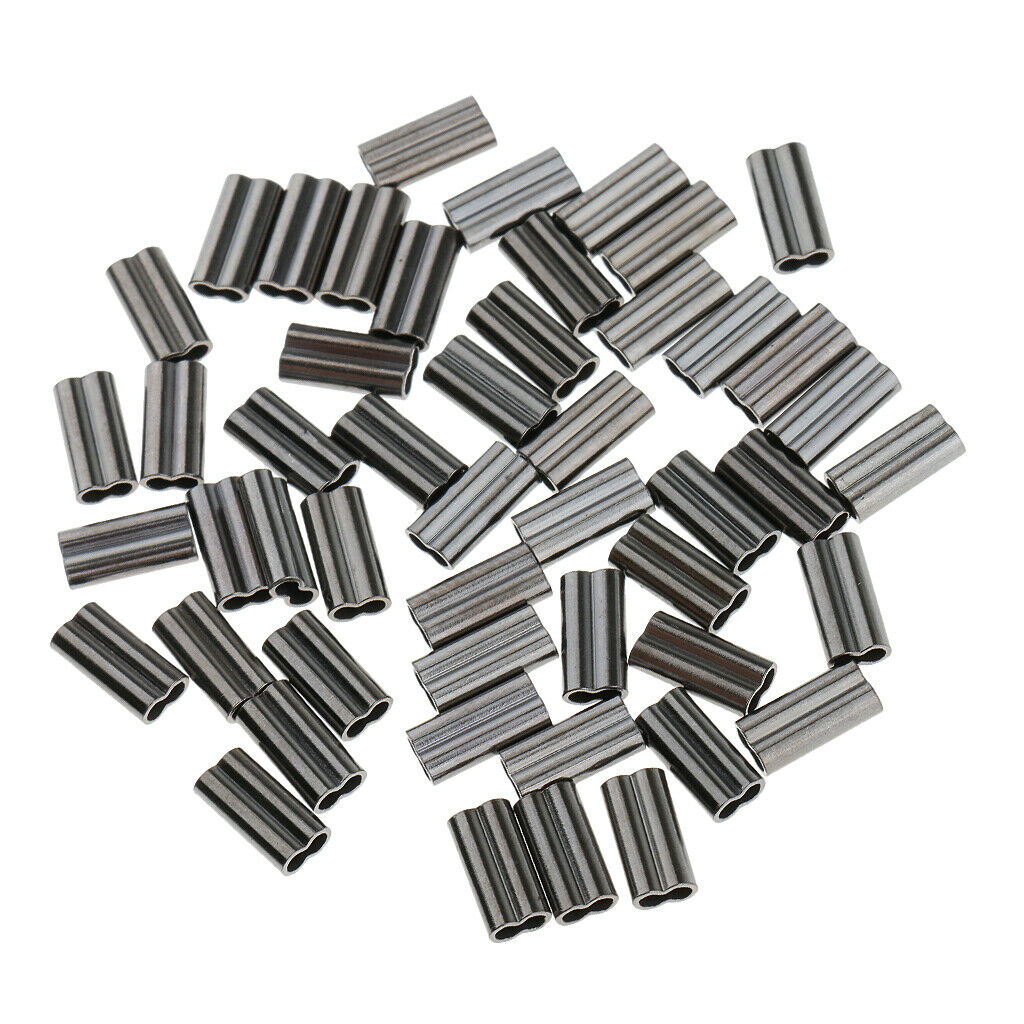 100pcs Double Copper Trace Crimps - Carp Coarse Sea Fishing Rigs 1.5mm 2.0mm