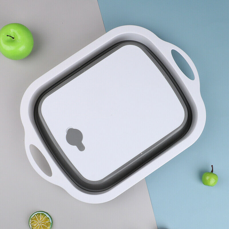 Multifunction Collapsible Cutting Board Dish Tub 3In1 Folding Sink Drain BasBDA