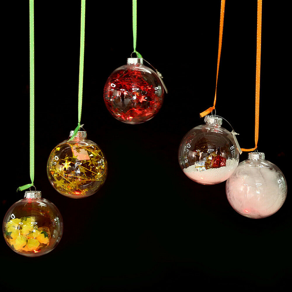 1Pc Christmas Tree Hanging Ornament Transparent Plastic Empty Pendant Decor Gift