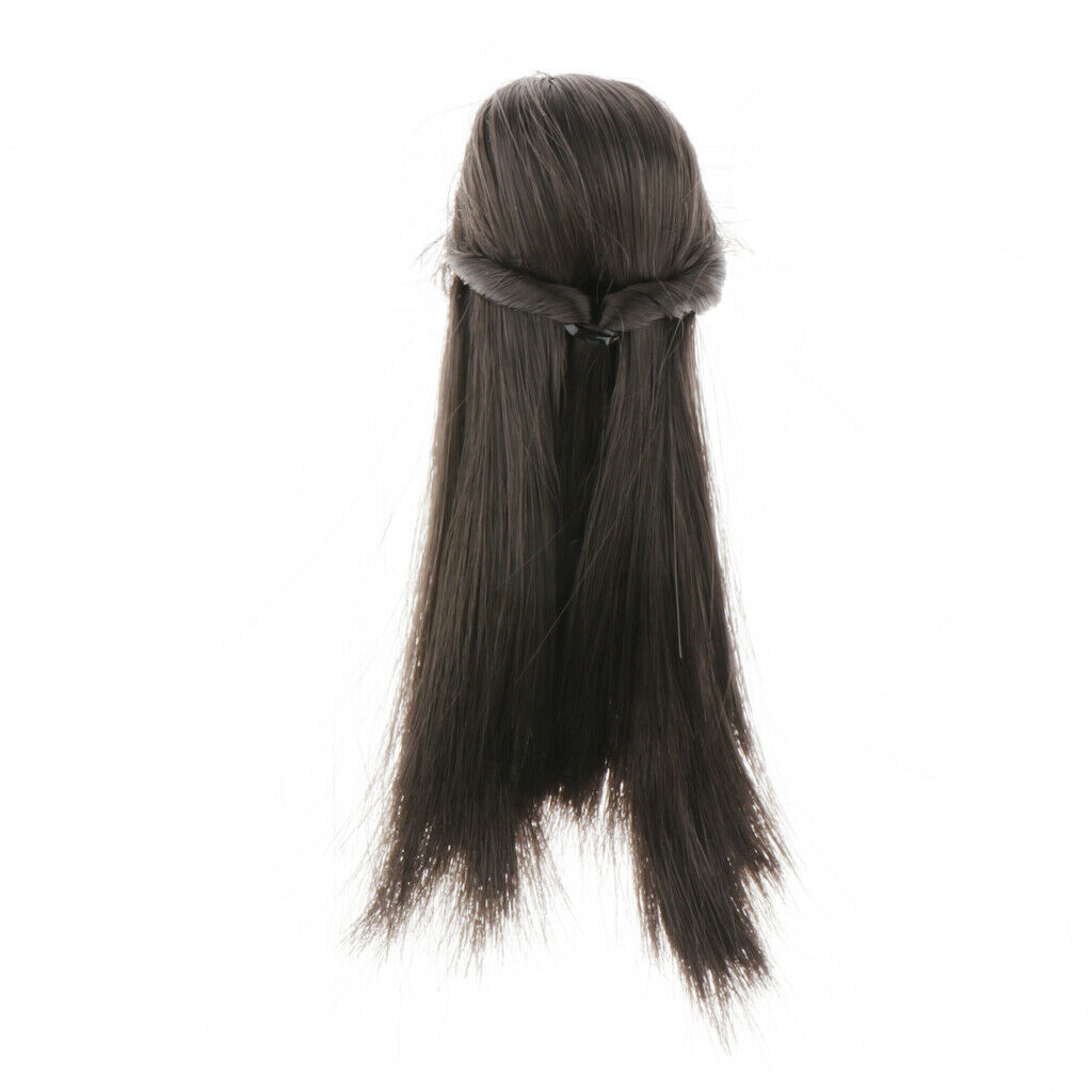 1/6 Scale Asian Girl Customized Head Sculpt for 12 inch Female Body, Long Black
